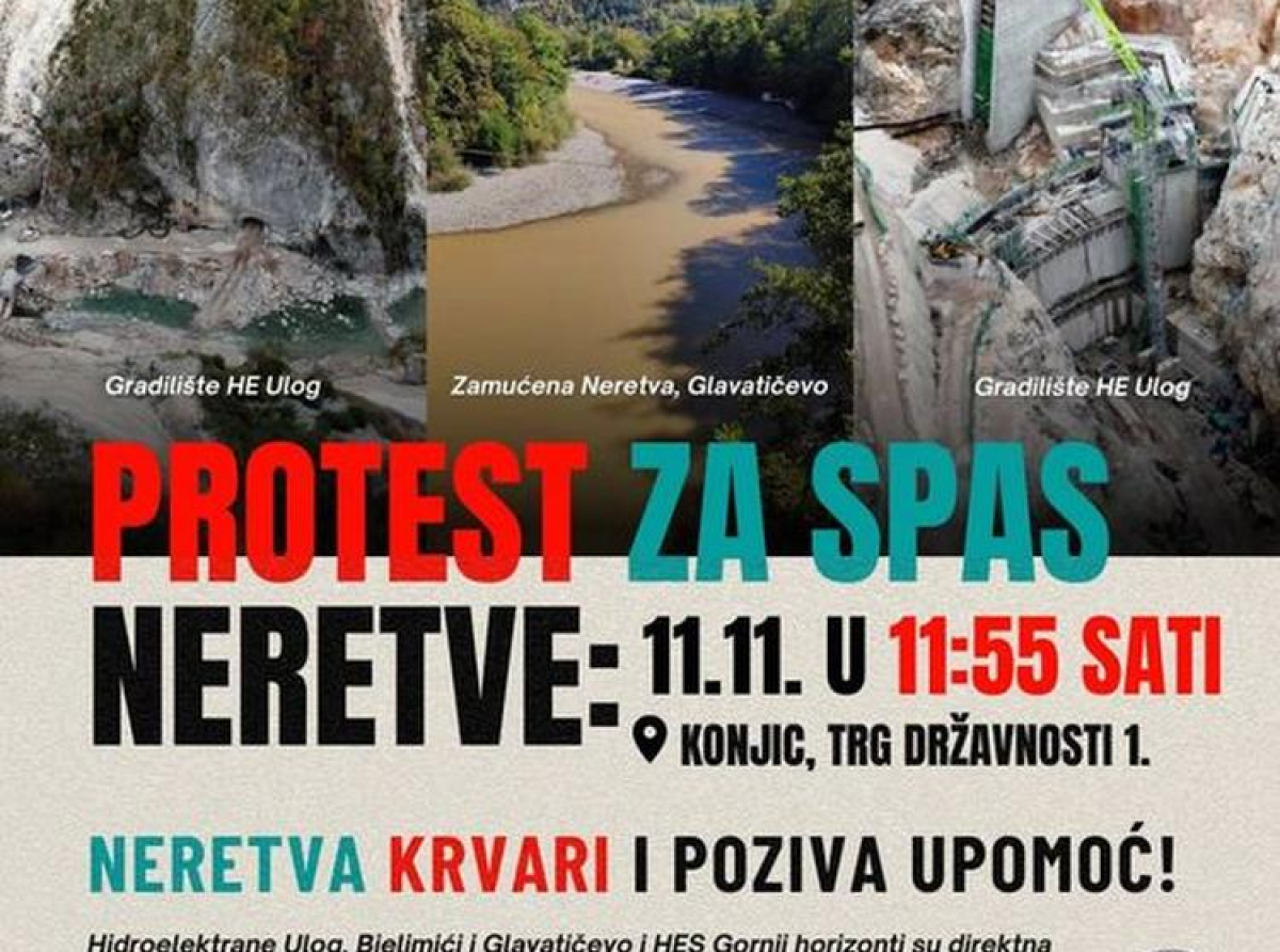 Protestni skup za odbranu rijeke Neretve