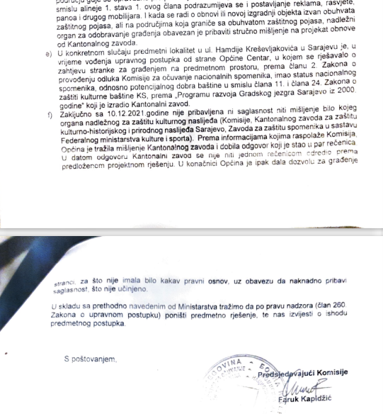 Komisija Drvenija zahtjev prema Ministarstvu3