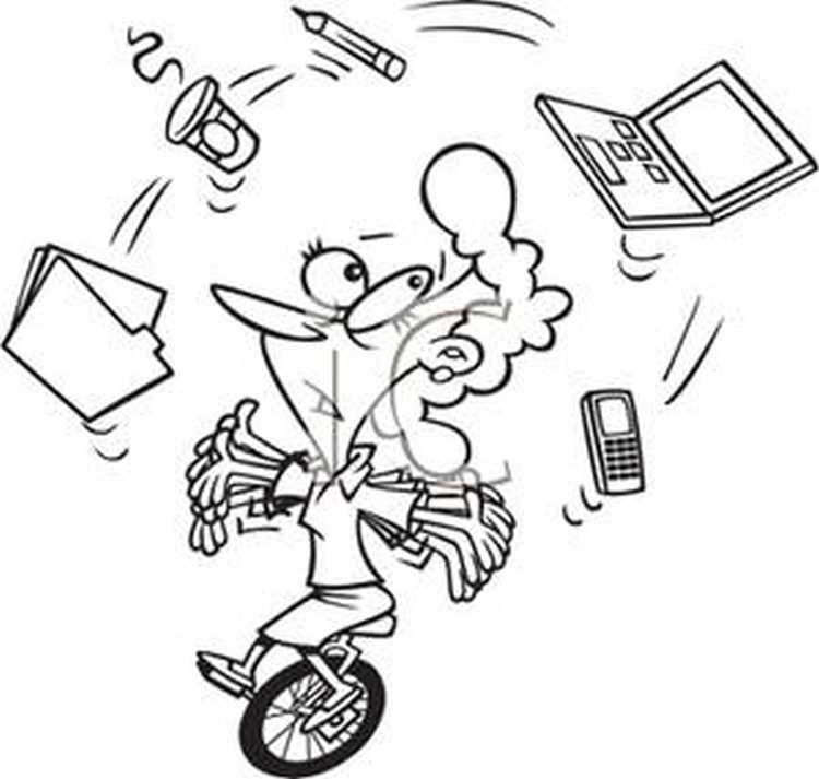 lady juggling work clipart 1
